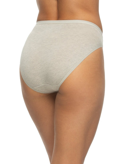 Felina Organic Cotton Stretch Hi-Cut Panty - Pebble