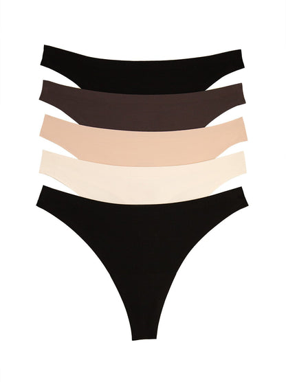 Felina No Show Stretch Thong 5-Pack - Classic