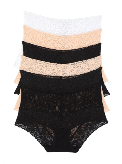 Felina Signature Stretchy Lace Hi-Waisted Boyleg 5-Pack - The Essentials