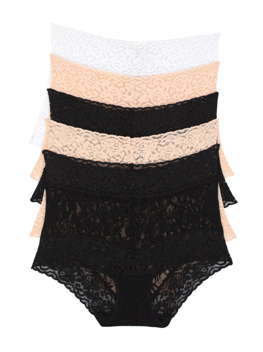 Felina Signature Stretchy Lace Hi-Waisted Boyleg 5-Pack - The Essentials