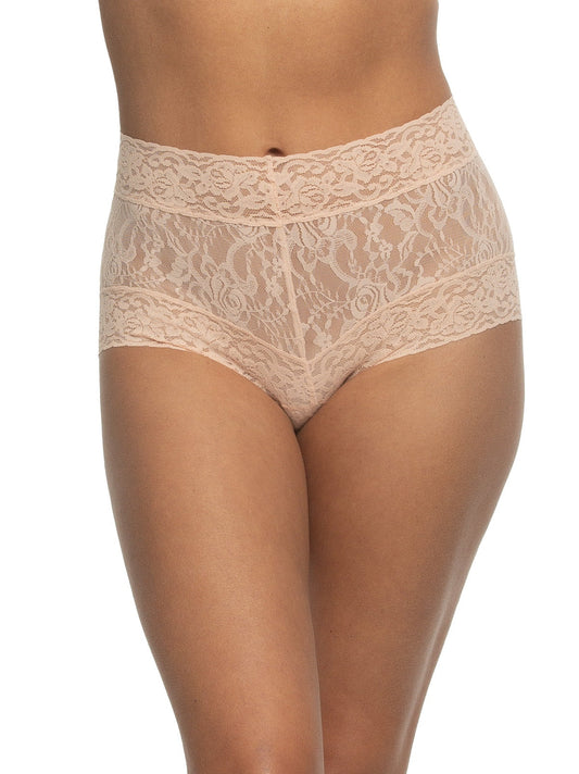 Felina Signature Stretch Lace Hi-Waisted Boyleg Panty - Bare