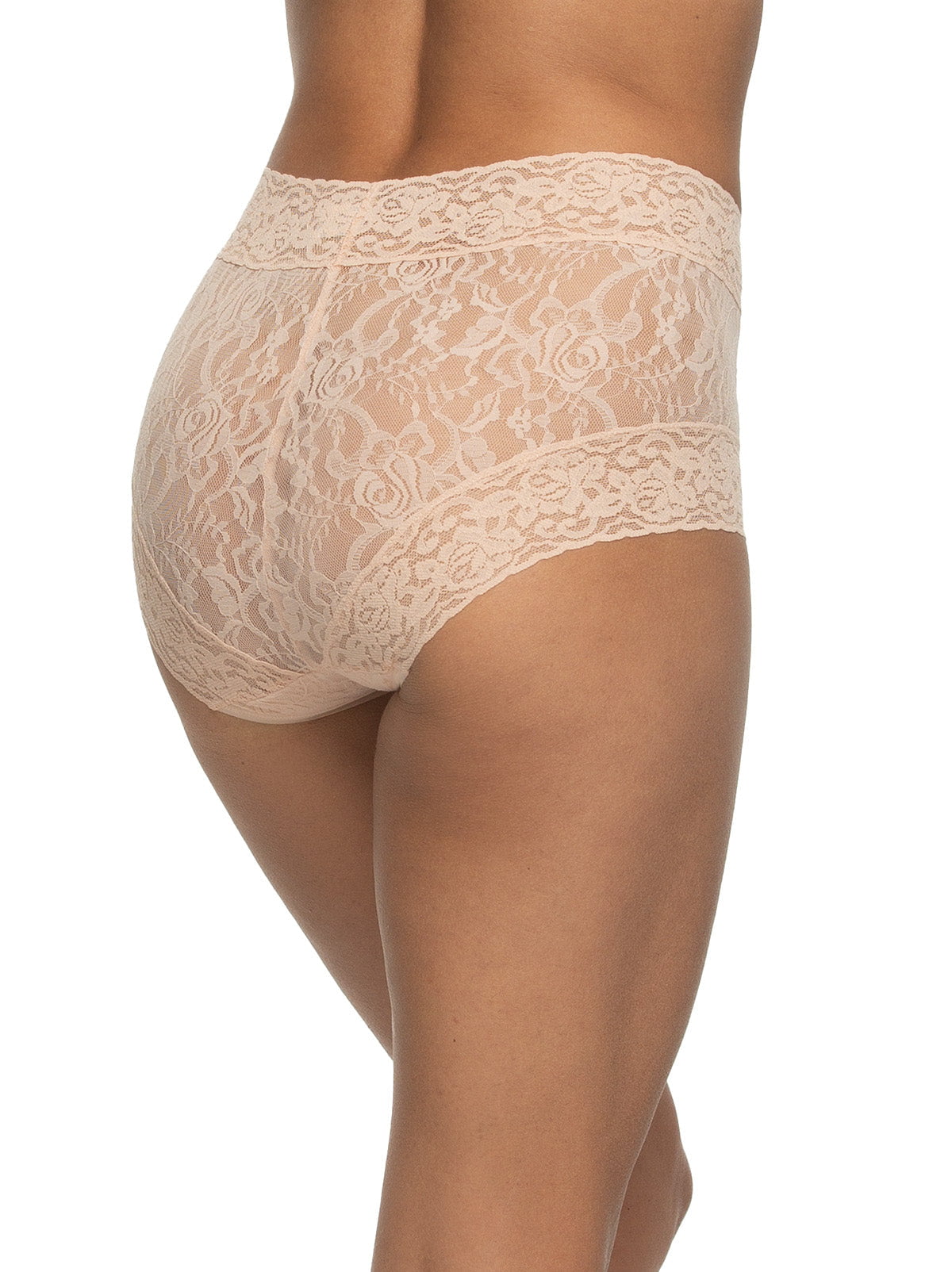 Felina Signature Stretch Lace Hi-Waisted Boyleg Panty - Bare