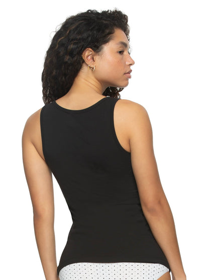 Felina Cotton Modal Stretch Layering Tank Top 3-Pack - Black White