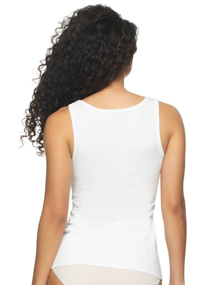Felina Cotton Modal Stretch Layering Tank Top 3-Pack - Black White