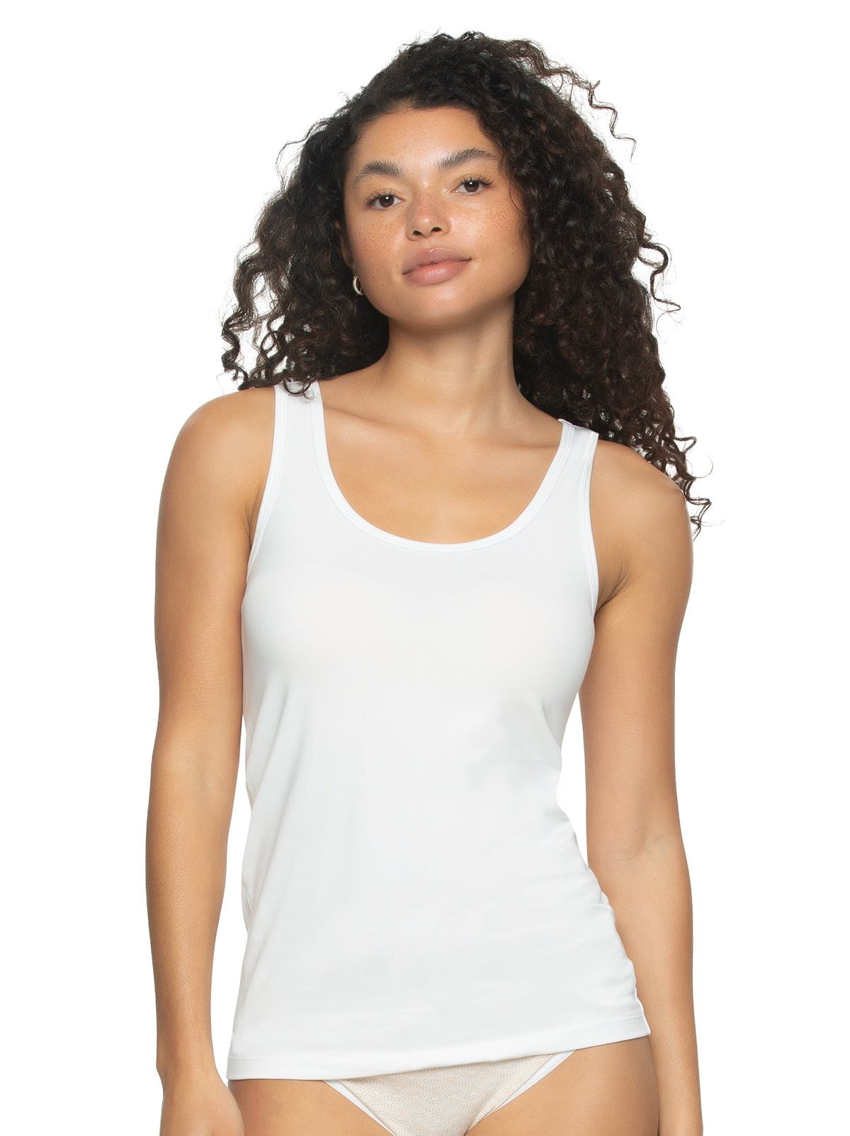 Felina Cotton Modal Stretch Layering Tank Top 3-Pack - Black White