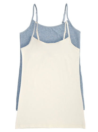 Felina Organic Cotton Stretch Camisole 2-Pack - Cloud Sky