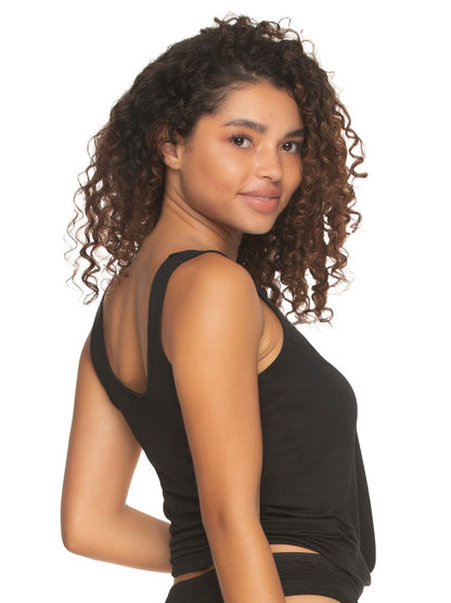 Felina Serene Modal & Lace Reversible Tank - Black