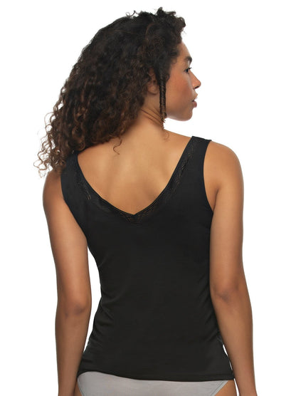 Felina Serene Modal & Lace Reversible Tank - Black