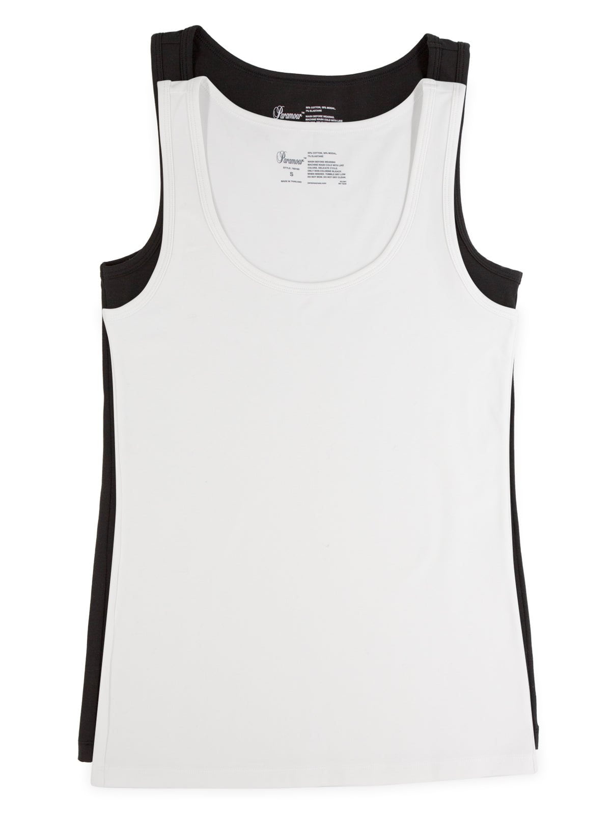 Felina Cotton Modal Stretch Layering Tank Top 2-Pack - Tuxedo