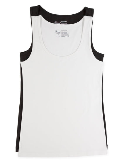 Felina Cotton Modal Stretch Layering Tank Top 2-Pack - Tuxedo