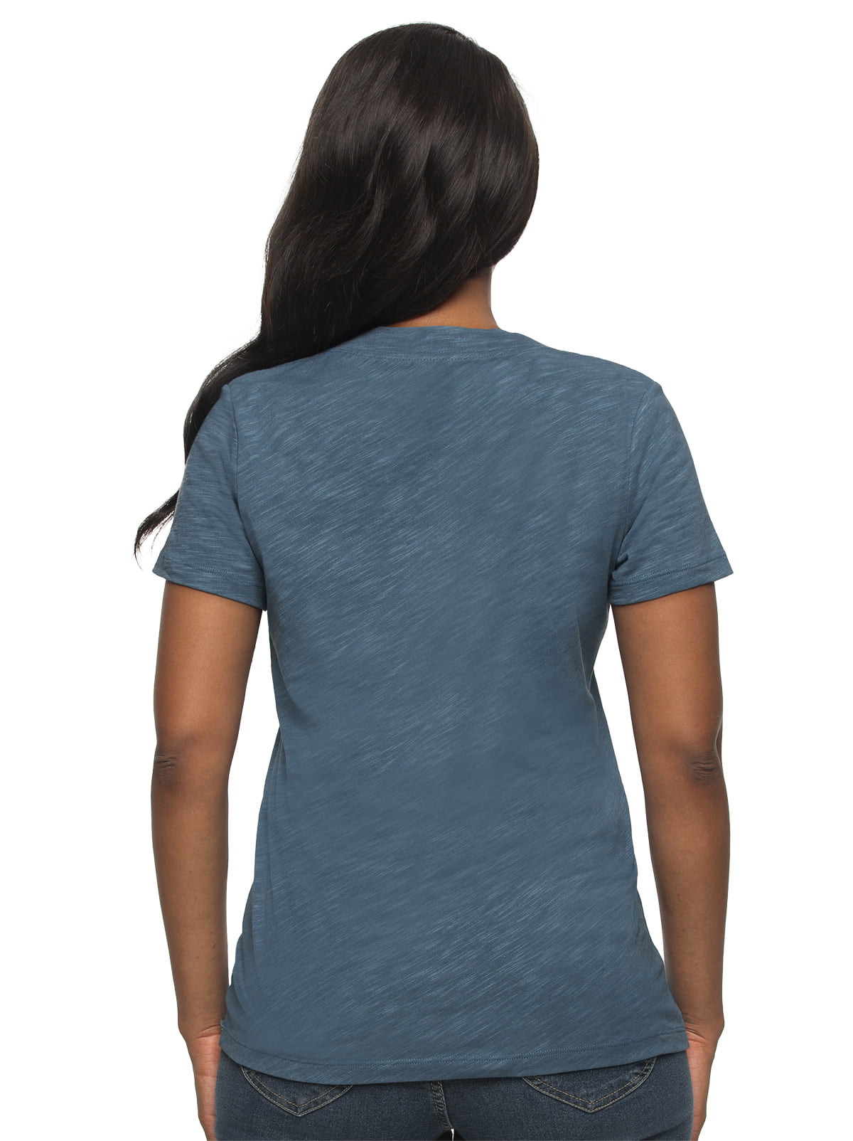 Felina Slub Jersey V-Neck Tunic - Blue Ashes