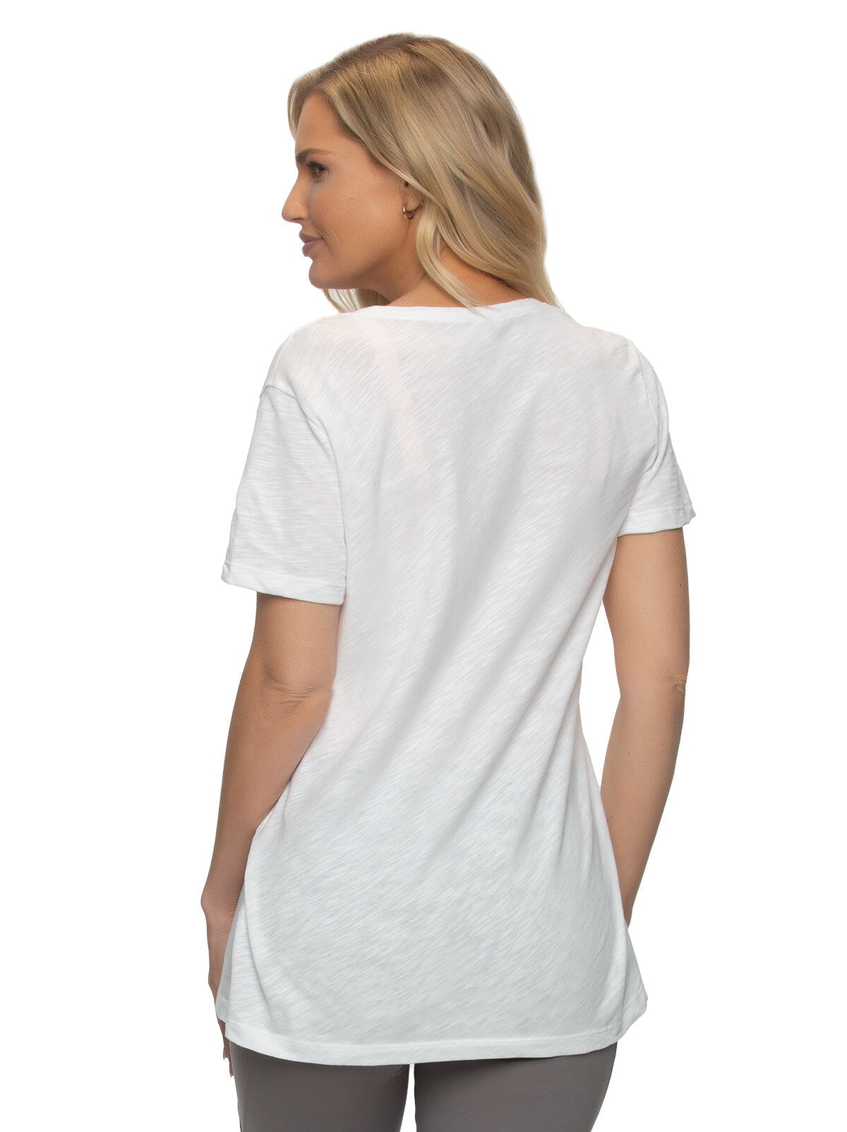 Felina Slub Jersey V-Neck T-Shirt - White