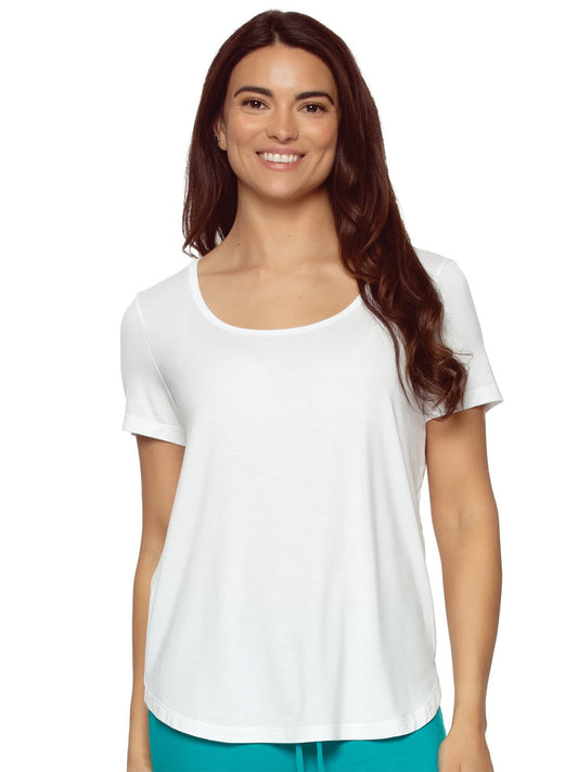 Felina So Smooth Modal Scoop Neck Tee - White